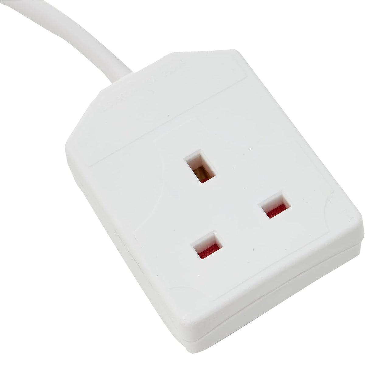 Daewoo 1 Way Extension Lead White 5Mtr EXT1302 | 13Amp Fused Plug | Single Socket Heavy Duty Cable | Long Power Extension Cord for Home-Office and DIY