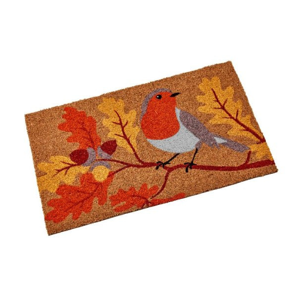 Smart Garden Robins Oak Decoir Mat Multicolour 40cm x 60cm 5511124 | Durable Natural Coir | Removes Mud and Dirt from Shoes and Boot | Slip Resistant PVC Backing | Easy to Clean | Suitable for Indoor and Outdoor Use