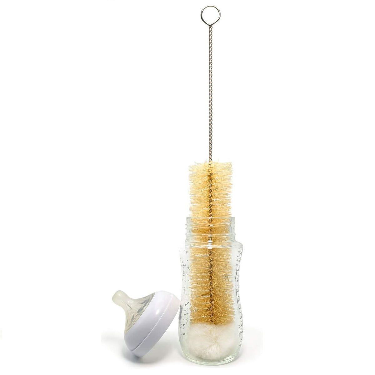 Excellent Houseware Bottle Brush Multicoloured Pack of 2 CY5657220 | Long Handle Cleaning Brushes with Bristles and Cotton Tips | Ideal for Bottles-Flasks-Vases and Glassware
