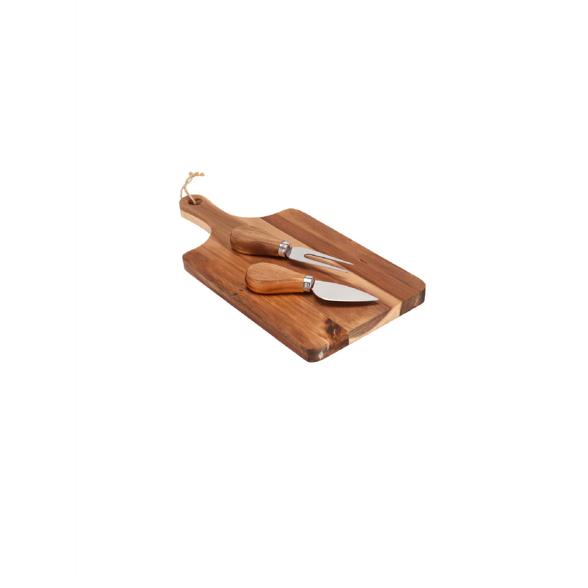 Excellent Houseware Acacia Cheese Platter with Knives Brown Pack of 3 101003780