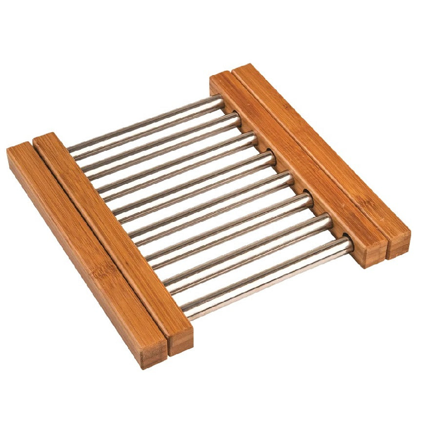Excellent Houseware Extendable Trivet Silver and Brown 21.5cm x 22cm 101003870