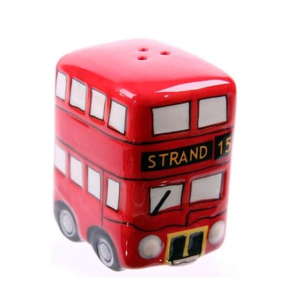 Puckator London Routemaster Bus Bus Salt and Pepper Shaker Red 7cm x 5.5cm x 4.5cm LON20 | Double Decker Bus Design | British Souvenir Kitchen Tableware Gift