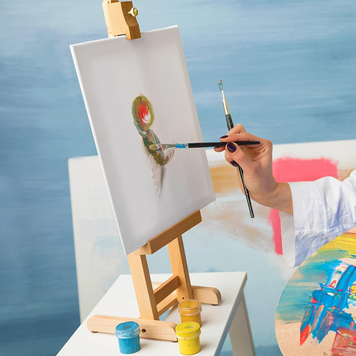 SiL Classic Canvas White 30cm x 30cm x 1.5cm AR0036A | Cotton Canvas for Painting | Suitable for Oil and Acrylic Paints | Acid Free | 100 Percent Cotton