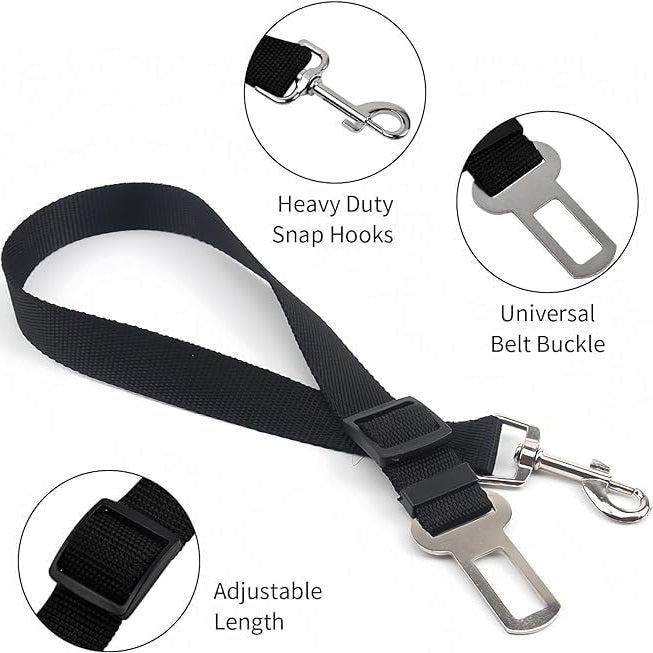 Ashley Pet Seat Belt Black L53.5-89cm x W2.5cm PT145 | For Any Breed of Dog | Adjustable Dog Car Safety Harness | Strong-Reliable | Not Easy to Break