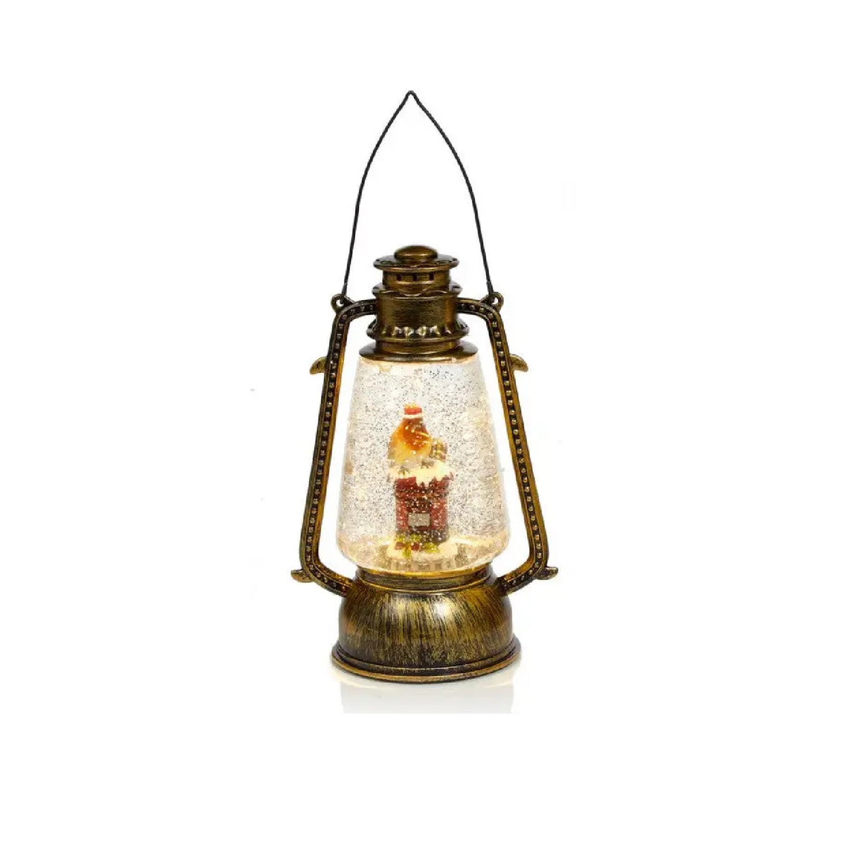 Premier Battery Operated Robin Christmas Glitter Water Spinner Lantern Assorted 24cm Pack of 1 LB201187 | Dual Power Source - Battery or Transformer | Warm White | Indoor Use Only