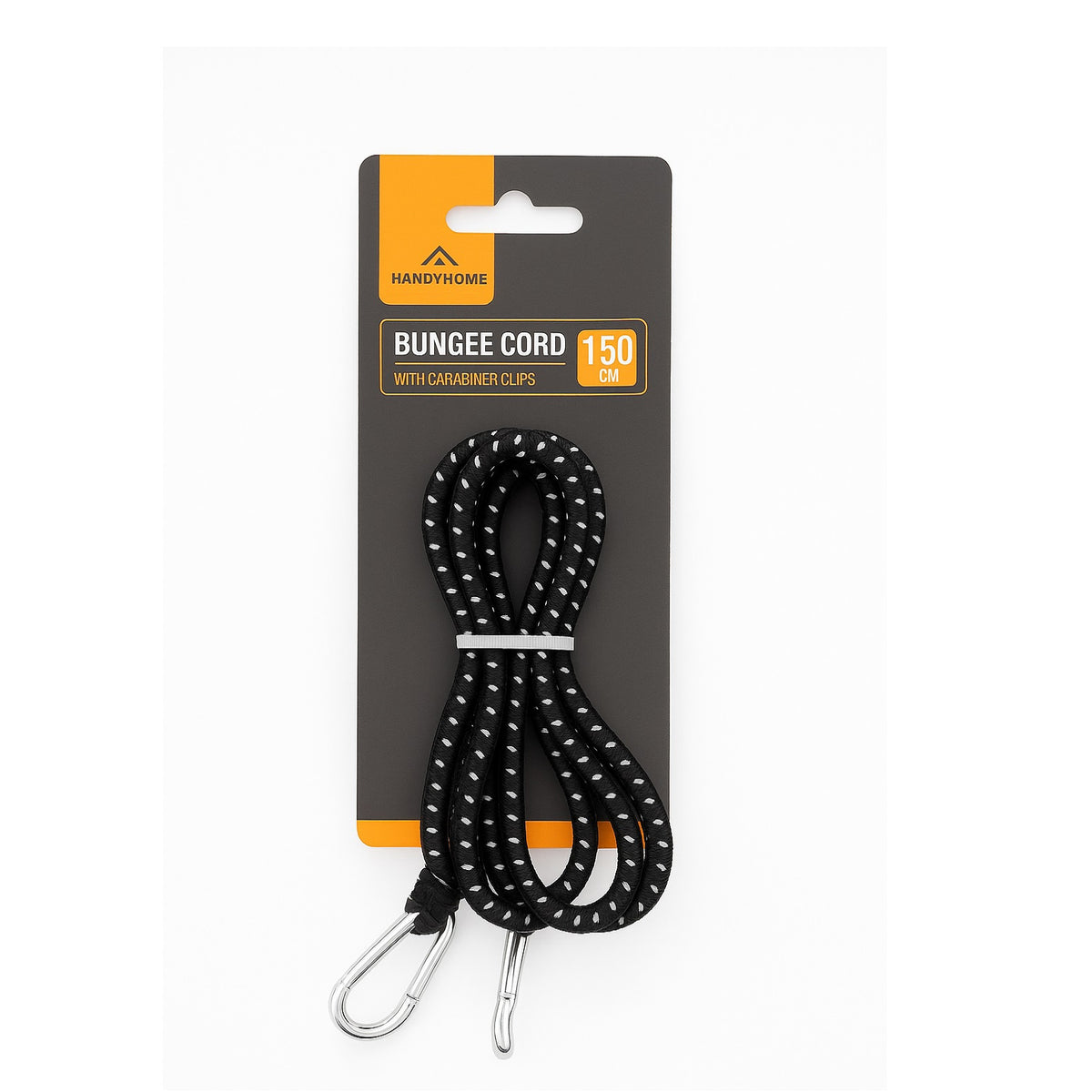 Handy Home Assorted Sized Bungee Cord with Carabiner Clips Black 90cm-150cm Pack of 1 314308