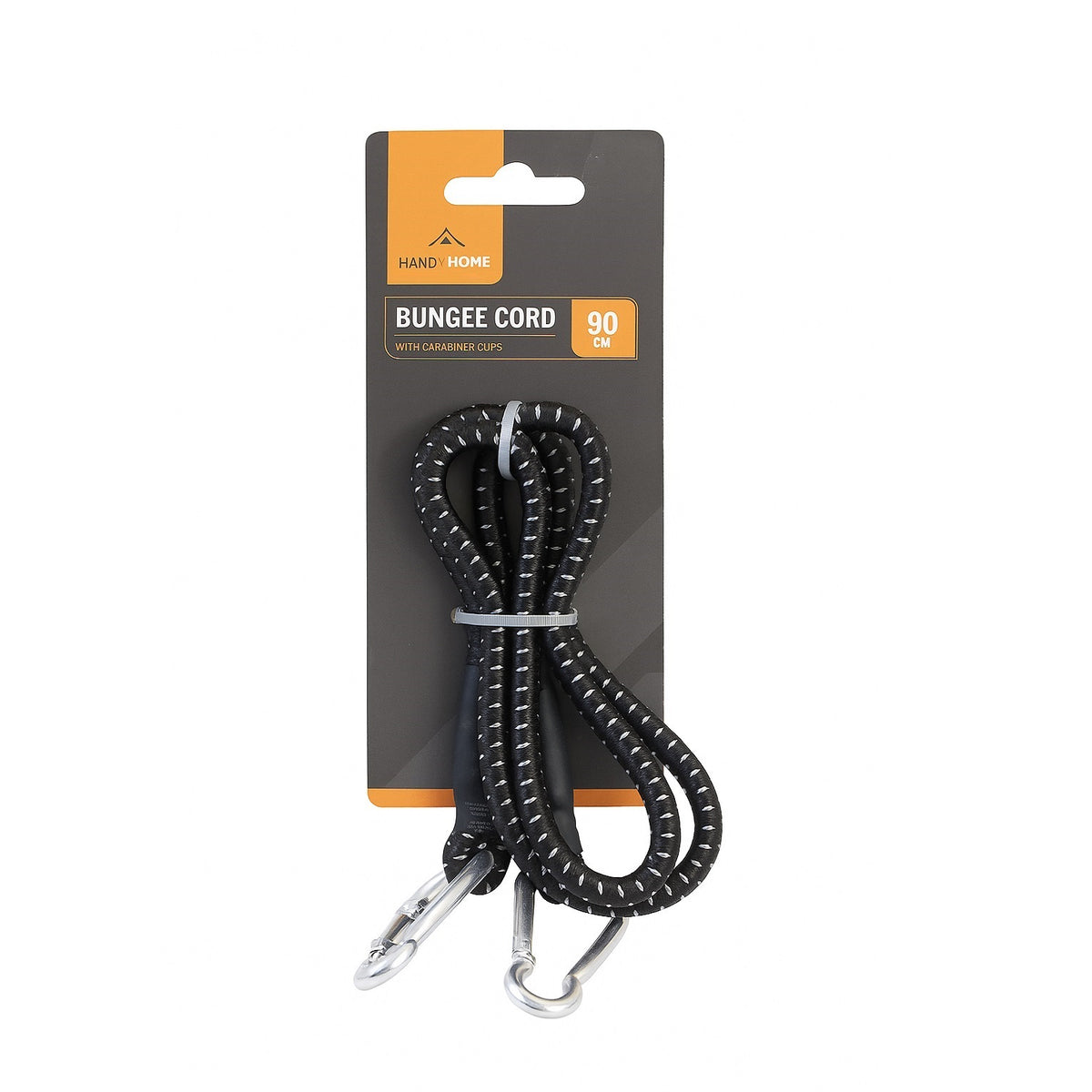 Handy Home Assorted Sized Bungee Cord with Carabiner Clips Black 90cm-150cm Pack of 1 314308