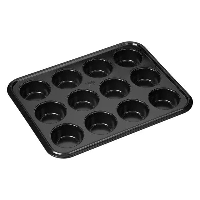 Tala Performance 12 Cup Bun Tray Black 37.2cm x 28.8cm x 3.5cm 10A10641 | Tough and Durable | Easy to Clean | BPA Free | 2-Layer Non Stick | Fridge and Freezer Safe | Dishwasher Safe | Oven Safe | Metal Utensil Safe