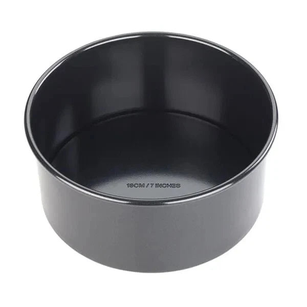 Tala Performance Deep Round Cake Tin Black 18cm x 8cm 10A10655 | Tough and Durable | Metal Utensil Safe | 2-Layer Non Stick | BPA Free | Easy to Clean | Quick Release Loose Base | Fridge and Freezer Safe | Dishwasher Safe | Oven Safe | Embossed Size on