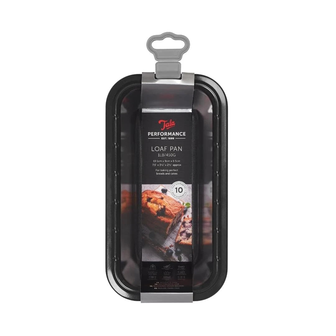 Tala Performance Loaf Pan Black 450g 10A10658 | Tough and Durable | Metal Utensil Safe | 2-Layer Non Stick | BPA Free | Easy to Clean | Fridge and Freezer Safe | Dishwasher Safe | Oven Safe | Portion Markings