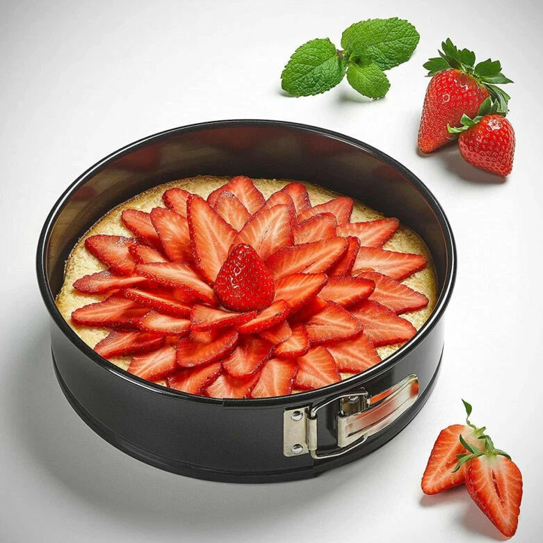 Tala Performance Springform Cake Tin Black 20cm x 7cm 10A10647 | Tough and Durable | Metal Utensil Safe | 2-Layer Non Stick | BPA Free | Easy to Clean | Quick Release Loose Base | Fridge and Freezer Safe | Dishwasher Safe | Oven Safe | Embossed Size on