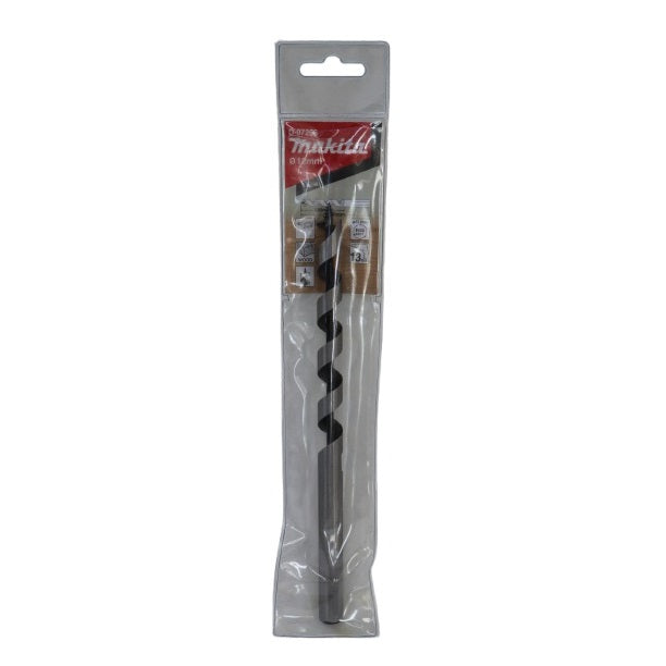 Makita Wood Auger Drill Bit Metallic Grey 12mm x 200mm D-07266| High-Performance Wood Boring Bit | Spiral Design for Fast Drilling
