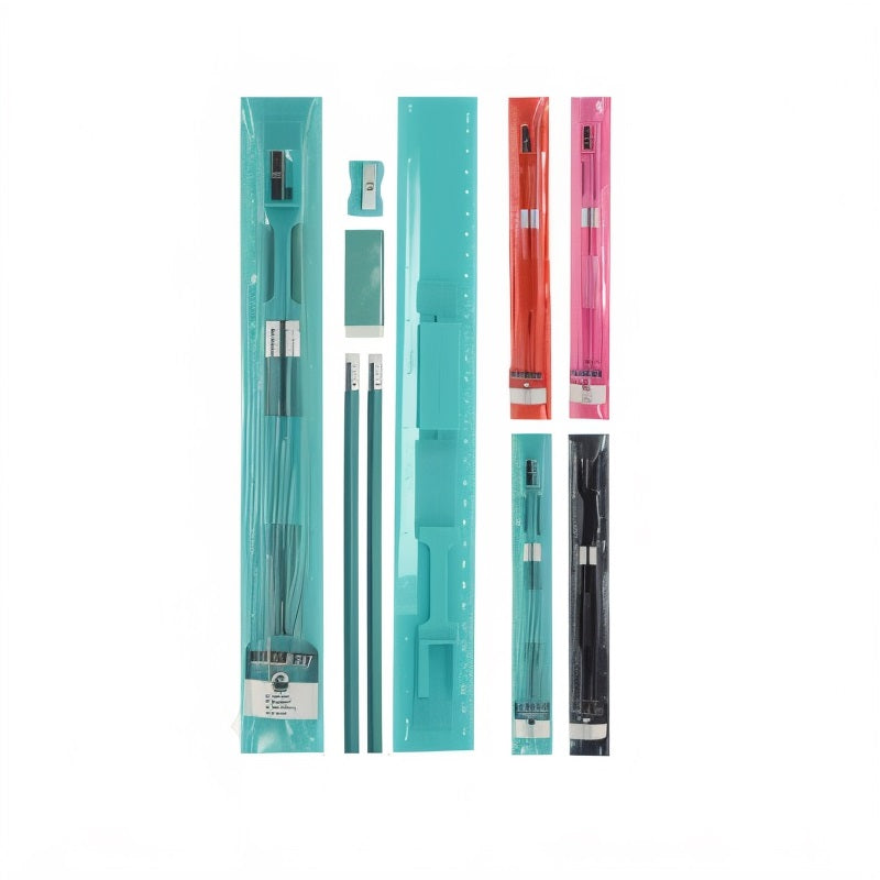 Stationery Supplies Stationery Set Assorted Pack of 5 141000030 | Includes HB Pencil x2 - Eraser x1 - Sharpener x1 - 30cm Ruler x1