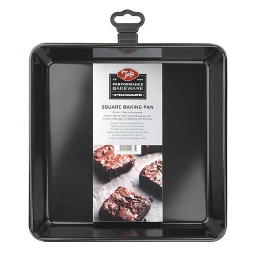 Tala Performance Square Baking Pan Black 23cm x 23cm x 4.2cm 10A10666 | Tough and Durable | Metal Utensil Safe | 2-Layer Non Stick | BPA Free | Easy to Clean | Portion Markings | Fridge and Freezer Safe | Dishwasher Safe | Oven Safe