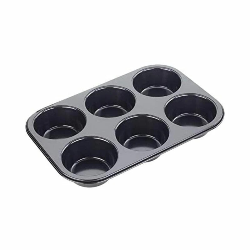 Tala Performance 6 Cup Jumbo Muffin Pan Black 32cm x 22cm x 4cm 10A10646 | Tough and Durable | Metal Utensil Safe | 2-Layer Non Stick | BPA Free | Easy to Clean | Fridge and Freezer Safe | Dishwasher Safe | Oven Safe