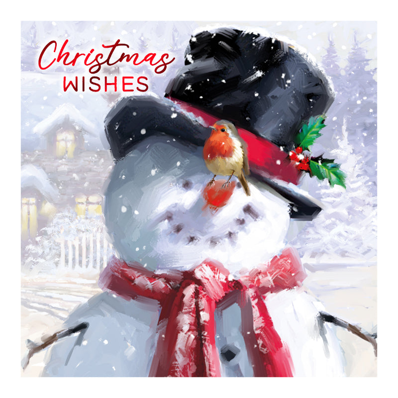 Eurowrap Snowman and Robin Luxury Christmas Cards Assorted Pack of 12 X-35789-BC