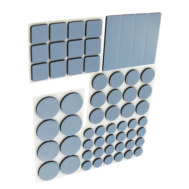 Securit Self Adhesive Skid Protectors Grey Pack of 60 S5414 | Furniture Floor Protectors | Prevents Scratches and Reduces Noise | Easy to Apply Pads | For Chairs and Tables