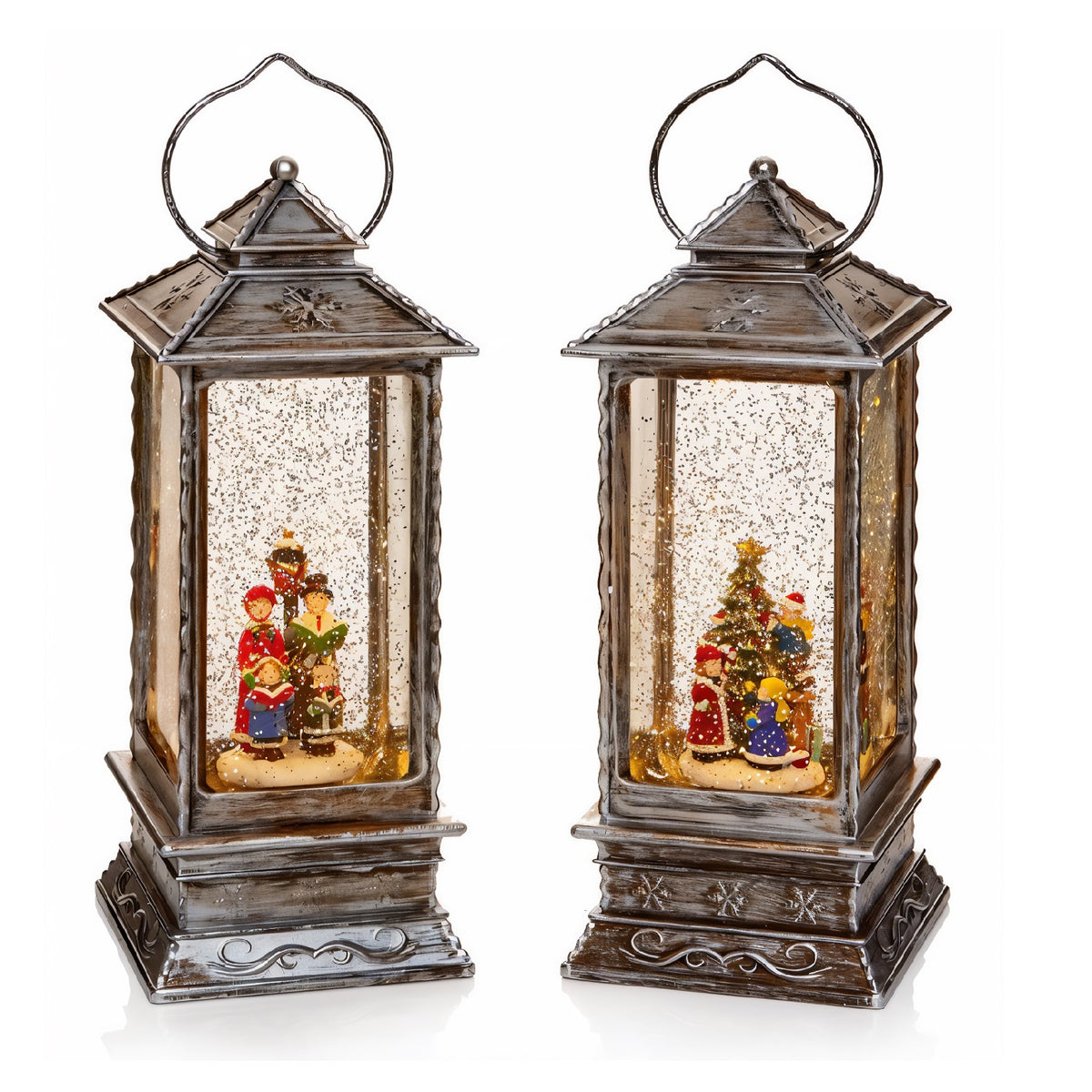 Premier Battery Operated Glitter Water Spinner Lantern Warm White 27cm Pack of 1 LB171602 | Indoor Use Only | Dual Power Source - Battery or Transformer