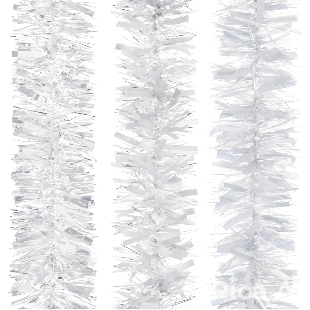 Premier Silver Tinsel Garland Assorted 2Mtr x 10cm TI222178ST