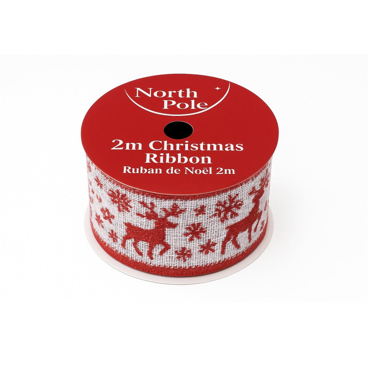 Eurowrap Xmas Hessian Printed Ribbon Assorted 2Mtr X-34319-RC