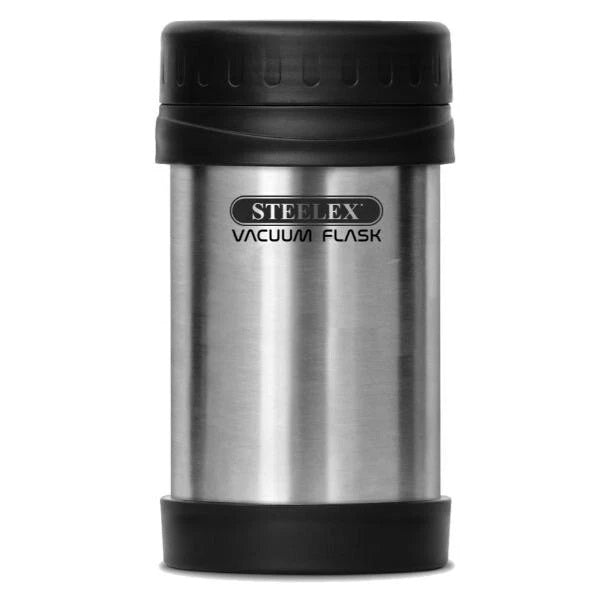 Steelex Stainless Steel Vacuum Food Flask Black and Silver 500ml FL9950FD
