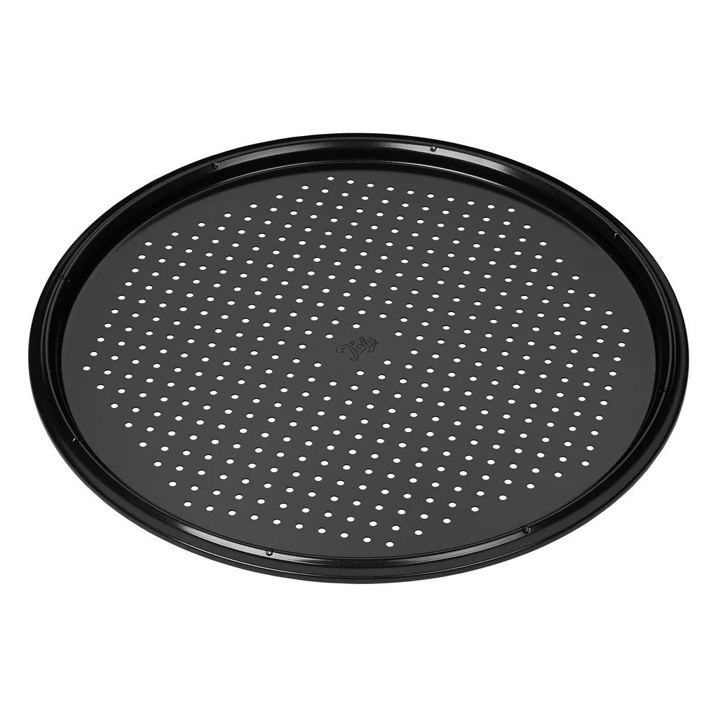 Tala Performance Crisper Pizza Pan Black 36cm 10A10688 | Tough and Durable | Metal Utensil Safe | 2-Layer Non Stick | BPA Free | Easy to Clean | Fridge and Freezer Safe | Dishwasher Safe | Oven Safe | Portion Markings