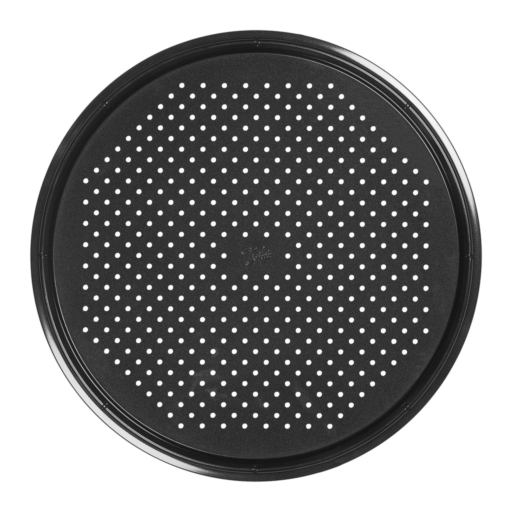 Tala Performance Crisper Pizza Pan Black 36cm 10A10688 | Tough and Durable | Metal Utensil Safe | 2-Layer Non Stick | BPA Free | Easy to Clean | Fridge and Freezer Safe | Dishwasher Safe | Oven Safe | Portion Markings