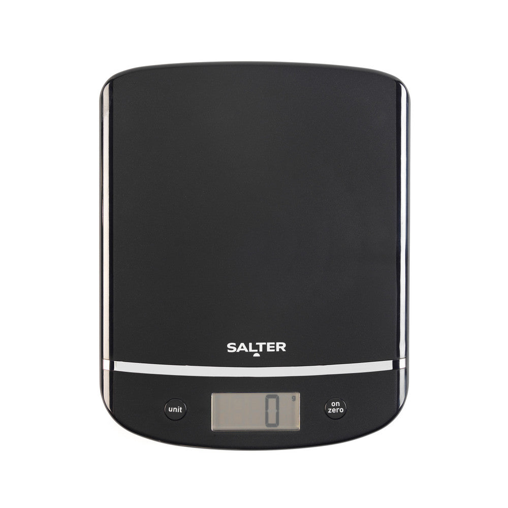 Salter Electronic Kitchen Scale Black 1056 BCFEU12 | 5Kg Capacity | Digital LCD Display | Aquatronic for Liquids | Add and Weigh Function | Slim Compact Design | Measure Both Wet and Dry Ingredients