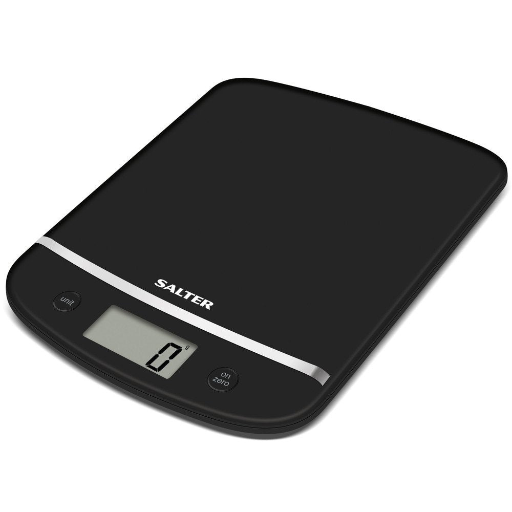 Salter Electronic Kitchen Scale Black 1056 BCFEU12 | 5Kg Capacity | Digital LCD Display | Aquatronic for Liquids | Add and Weigh Function | Slim Compact Design | Measure Both Wet and Dry Ingredients