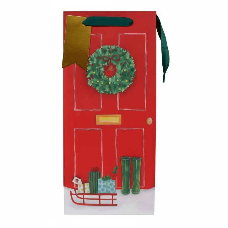 Clairefontaine Eurowrap Xmas Home Bottle Bag Red 127mm x 355mm x 90mm Pack of 12 X-36069-4C