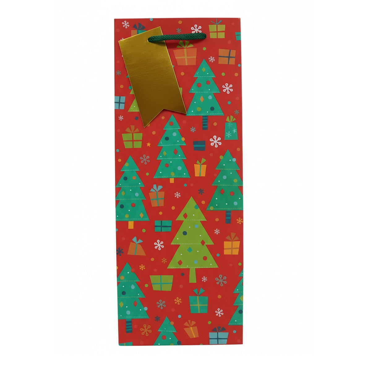 Clairefontaine Eurowrap TCF Trees Bottle Bag Red 12.7cm x 9cm x 35.5cm Pack of 12 X-36118-4C