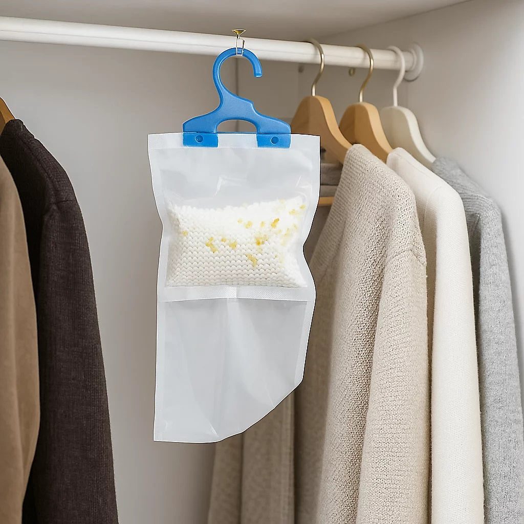 Ashley Lemon Scented Wardrobe Dehumidifier Bag White DHM123 | Collects and Securely Stores Water | Easy to Hang
