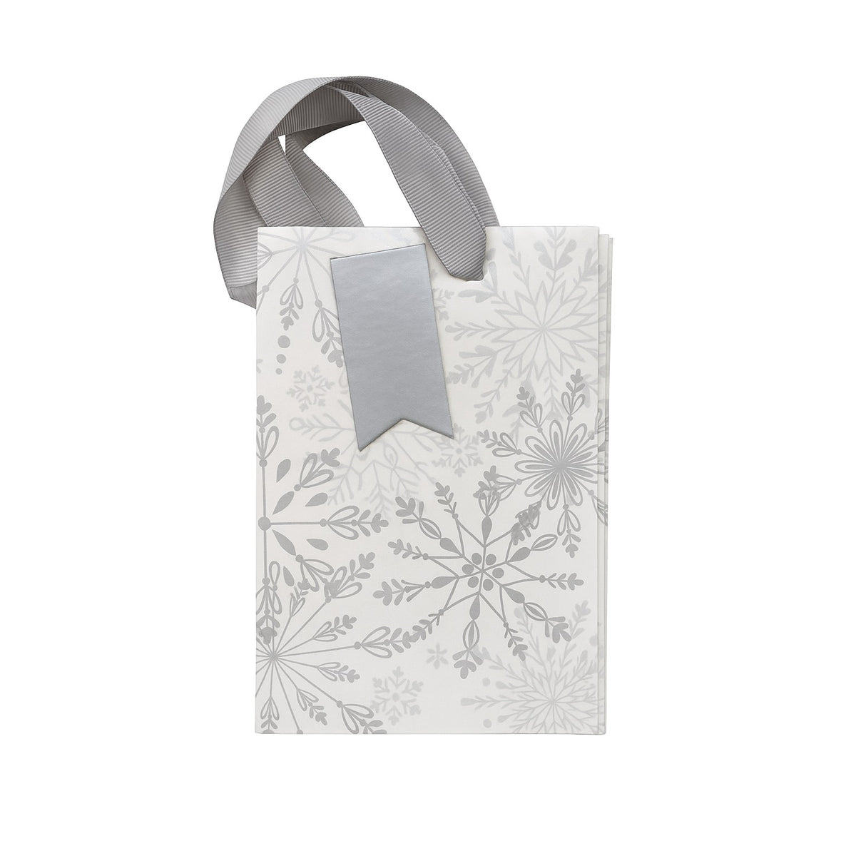 Eurowrap Snowflake Perfume Bag White 12.7cm x 9cm x 20.3cm Pack of 12 X-36029-9C