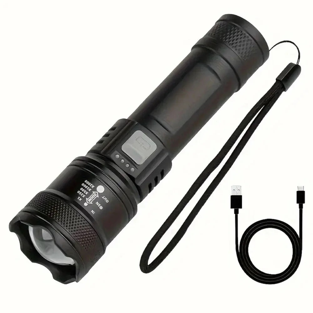Kingavon 300 Lumens Rechargeable Zoom Torch Black RT441