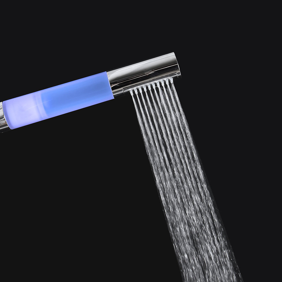 Euroshowers Round LED Shower Head Silver 40590 | Colour Changes by Temperature | Single Spray | Easy Clean Shower Head