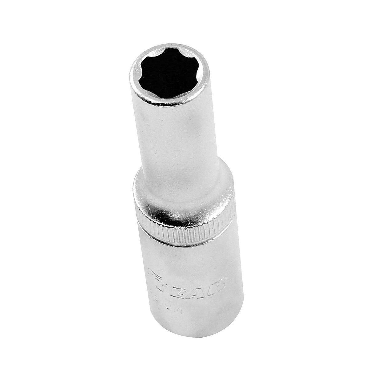 Goodyear Square Drive Deep Socket Silver 12mm 902370 | Drive Size - 0.5-Inch | Extra Strong CR-V Steel | Rounded Walls for Better Grip | Knurled Band for Extra Control