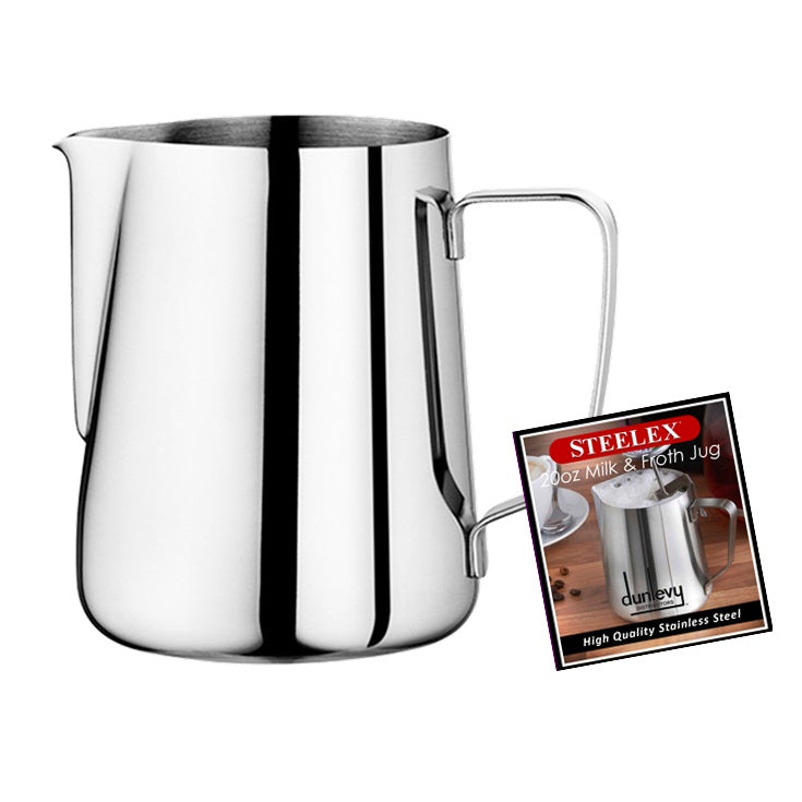Steelex Stainless Steel Milk Jug Chrome 20oz ST9914