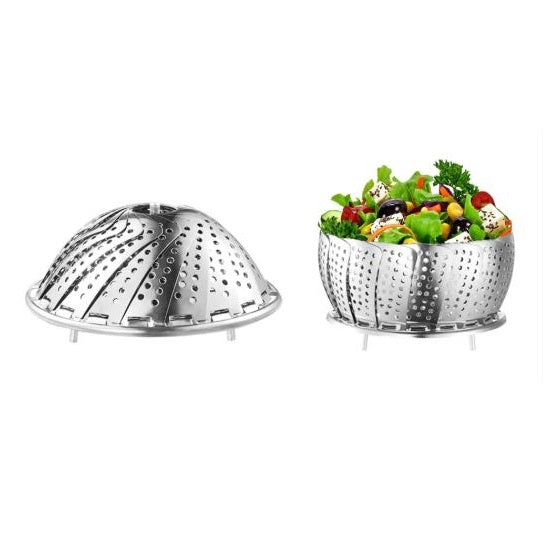 Steelex Stainless Steel Steamer Basket Chrome 9-Inch HK1001