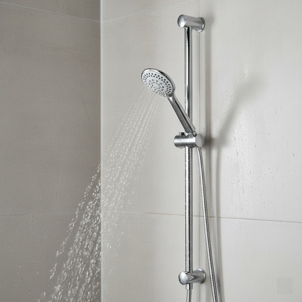 Euroshowers SuperJet 5 Spray Shower Set Chrome 58020 | Adjustable Top Bracket | Easy to Clean | 150cm Stainless Steel Shower Hose | Fits All Standard Shower Hoses