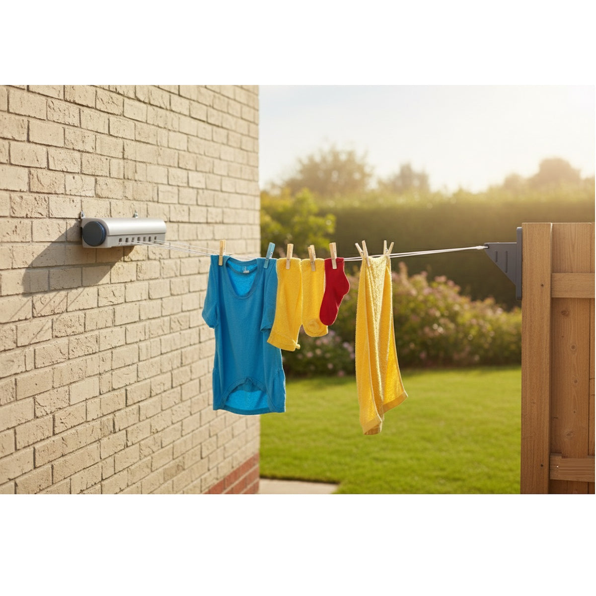 Ashley Housewares Retractable Washing Line White 14Mtr RA228