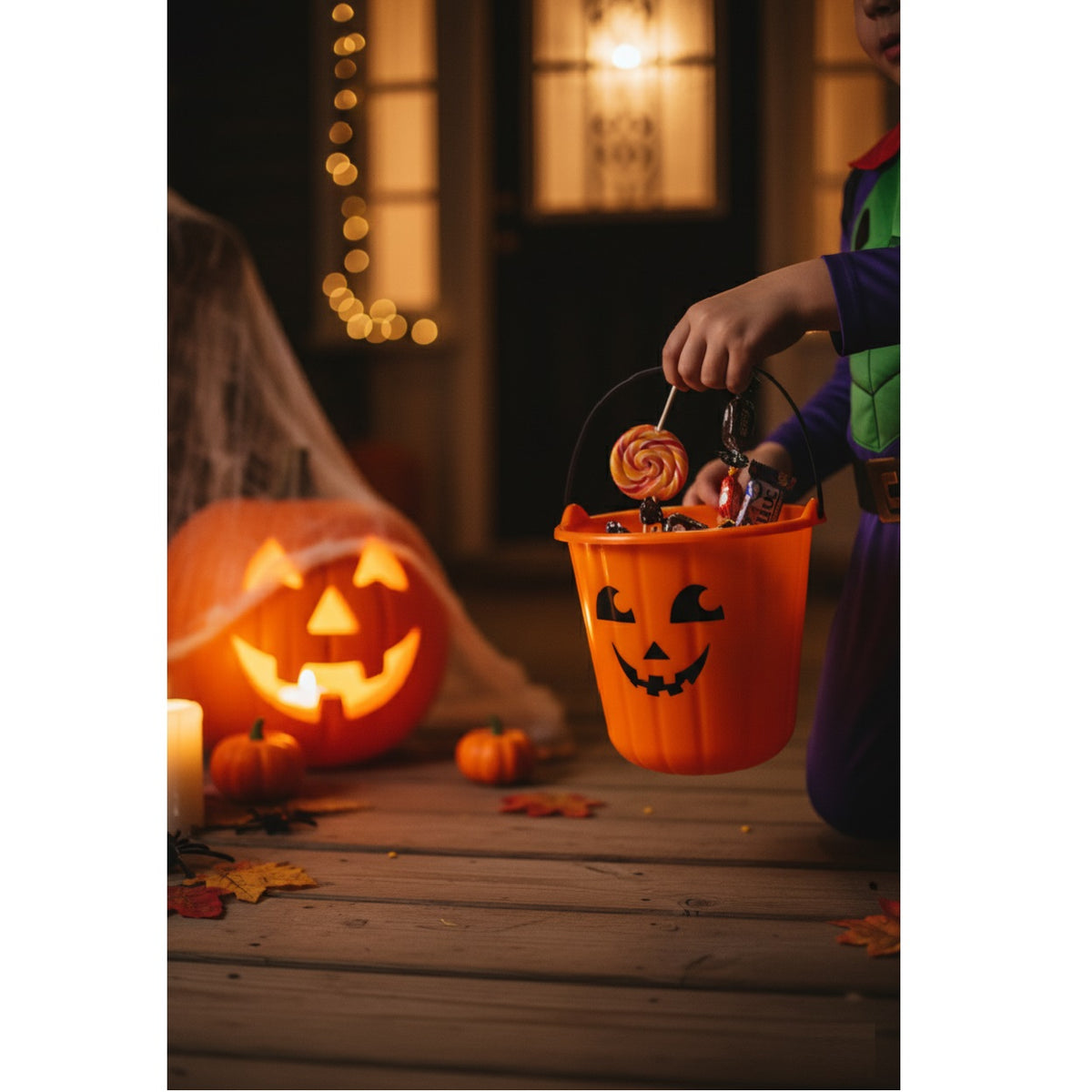 Henbrandt Pumpkin Bucket Orange 18cm x 16cm V01875