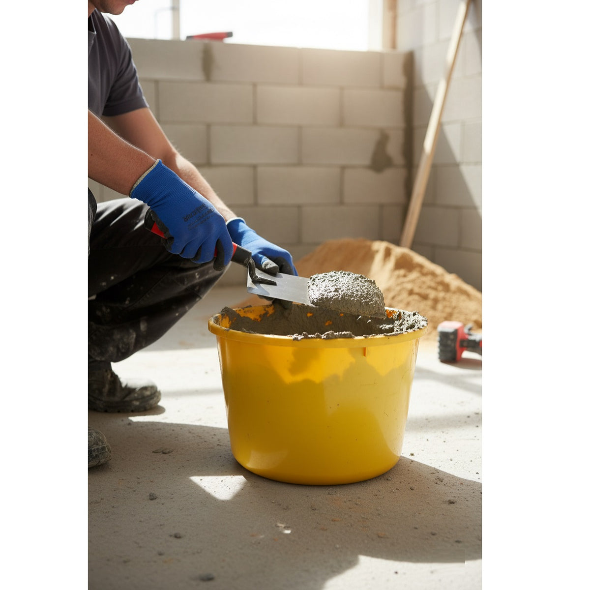 Blackspur Bucket Trowel Grey 180mm TR299 | TPR Handle | Carbon Steel