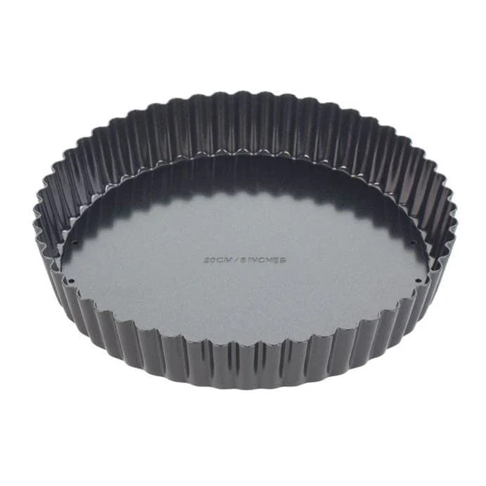 Tala Performance Round Fluted Flan Dish Black 20cm 10A10685 | Tough and Durable | Metal Utensil Safe | 2-Layer Non Stick | Easy to Clean | Quick Release Loose Base | Fridge and Freezer Safe | Dishwasher Safe | Oven Safe