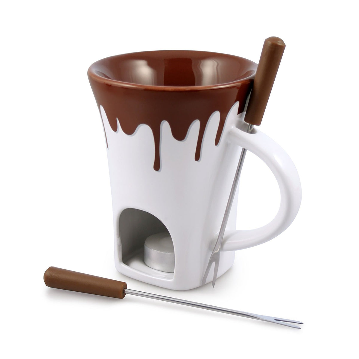 Swissmar Nostalgia Chocolate Fondue Mug Set White 4-Piece F12064