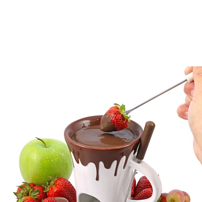 Swissmar Nostalgia Chocolate Fondue Mug Set White 4-Piece F12064