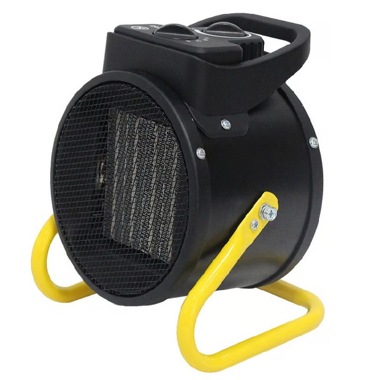 Kingavon Industrial Ceramic Fan Heater Black 2.5kW FH221 | Adjustable Temperature | Overheat Thermostat | Simple Controls | 3 Heat Output 30W-1.9kW-2.8kW | 220V-240V | Easy Clean | With Fan