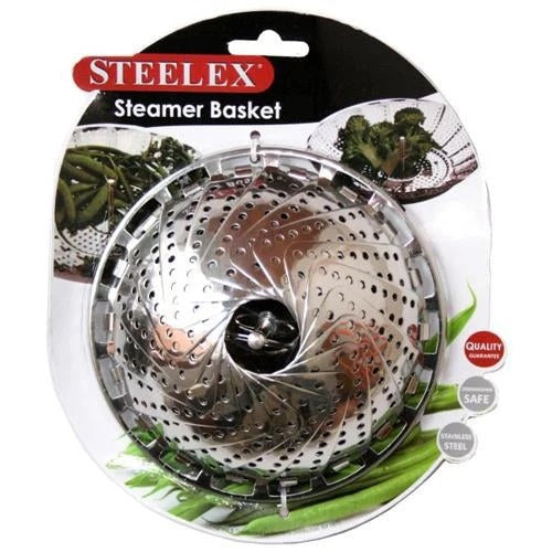 Steelex Stainless Steel Steamer Basket Chrome 11-Inch HK1002