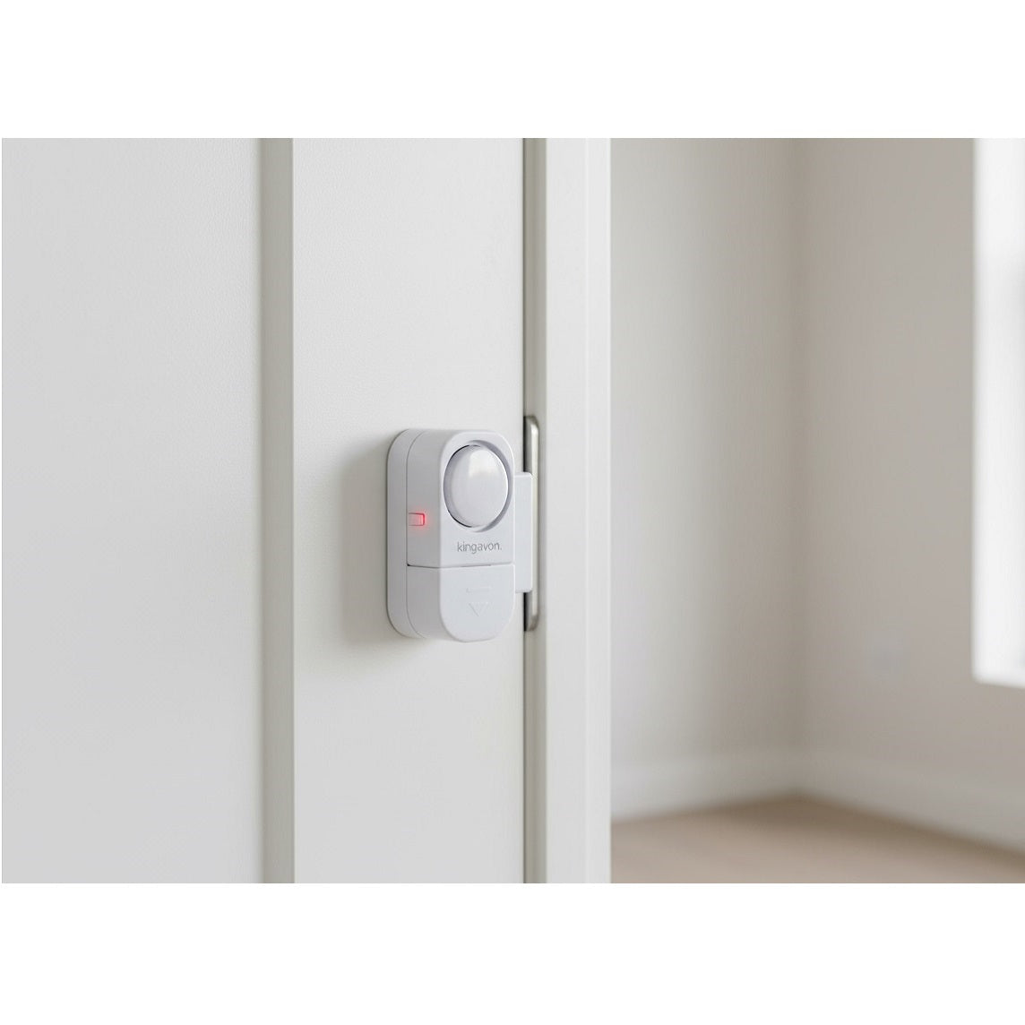 Kingavon Door and Window Entry Alarm Set White 6cm x 3cm x 2cm Pack of 2 DC101 | Easy to Install with Self Adhesive Backing