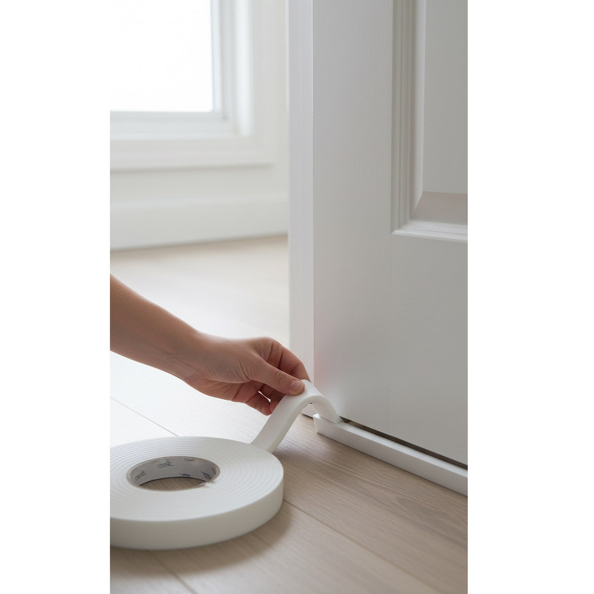 Blackspur Foam Draught Excluder Set White Pack of 2 L5Mtr x W9mm x 5mm FD100 | Fits One Standard Door or Average Window | Protect your Homes from Unwanted Heat Loss | Seals Draught Gaps | For All Windows and Doors