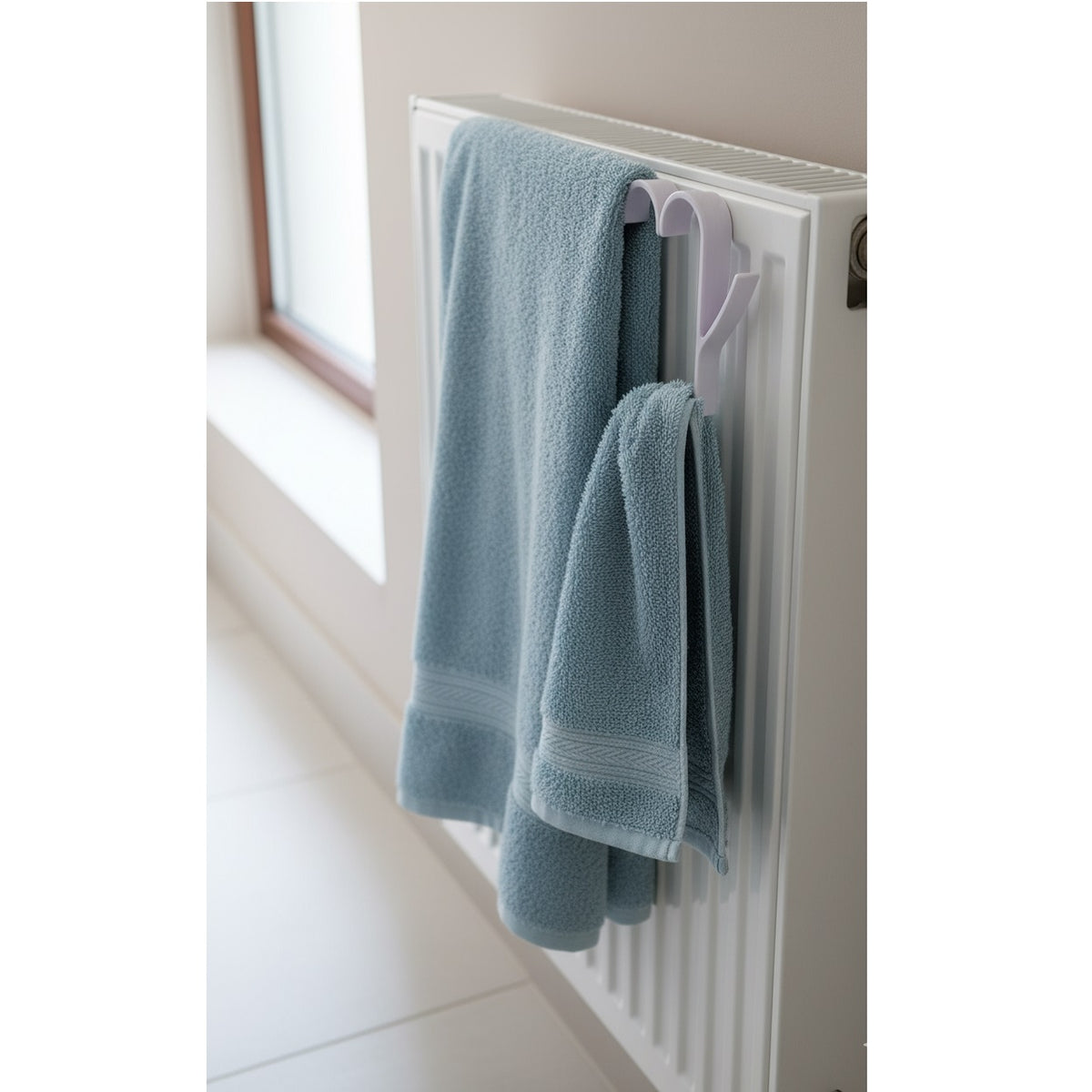 Ashley Housewares Radiator Hook Set White 50mm x 25mm x 100mm Pack of 2 RA240 | Made of High Quality PS Plastic
